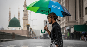 Pemuda Sholeh memaknai hakikat hujan di Madinah